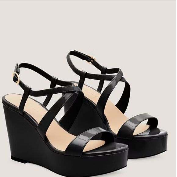 BRAND NEW STUART WEITZMAN WOMEN'S NATURAL AVE 75 WEDGE SANDAL - Picture 1 of 15